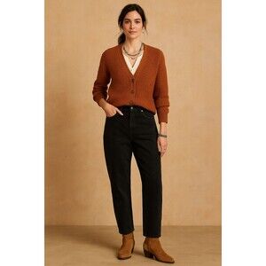 Banana Republic Womens Size 27 Mid Rise‎ Barrel Ankle Jeans Washed Black Western